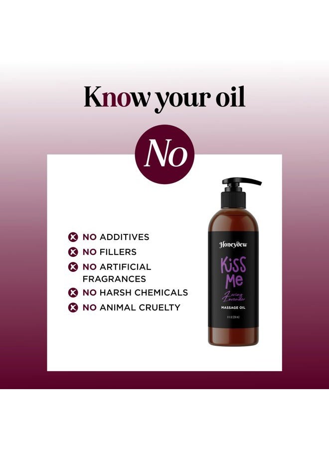 Maple Holistics Tempting Lavender Massage Oil for Couples - Aromatherapy Sensual Massage Oil for Date Night with Lavender Essential Oil and Sweet Almond Oil - Vegan Non Staining Non Greasy Smooth Gliding Formula - Image 3